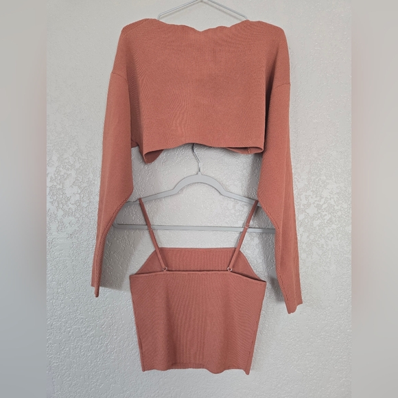 A.L.C. Greer twist-front ribbed-knit top with tank bolero brown M - Picture 4 of 13